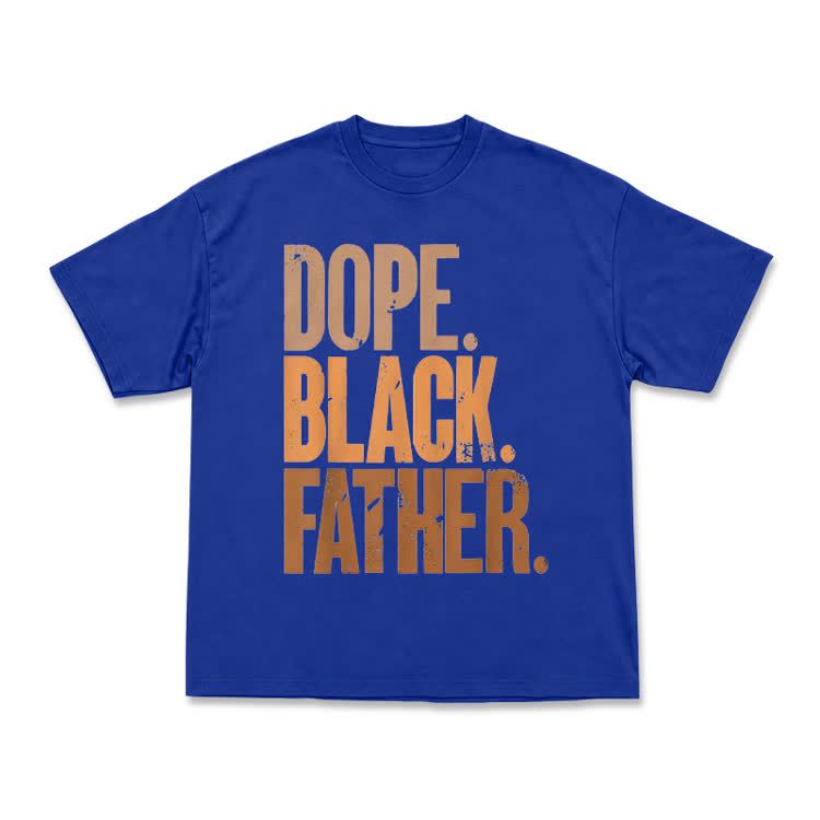 Vintage Dope Black Father Graphic Print T-shirt - Blue - US16-18(2XL) - image 14