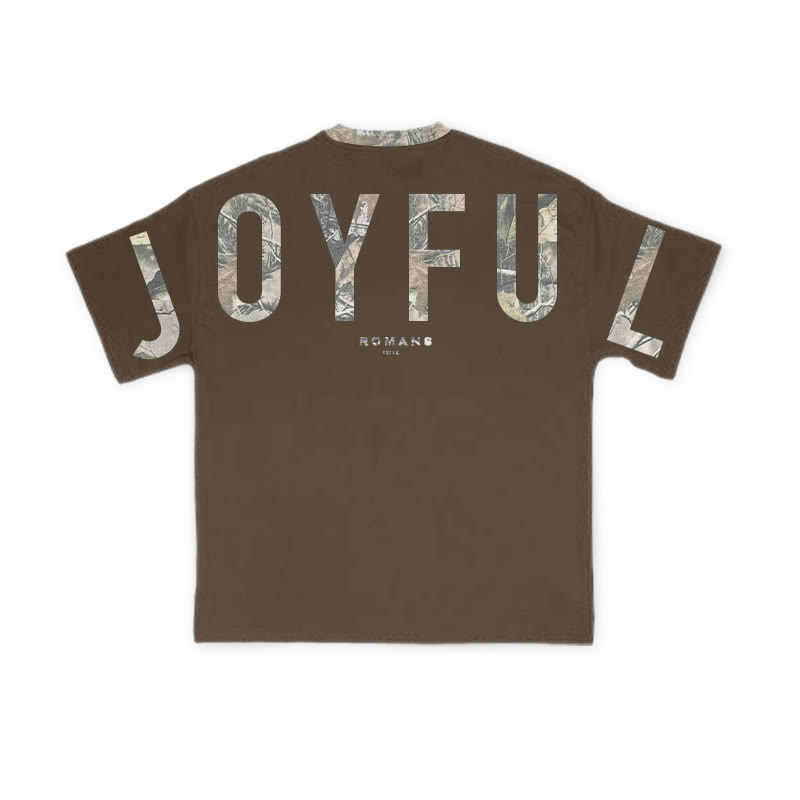 Joyful Romans 12:12 Dead Leaves Camouflage Print T-shirt - image 12