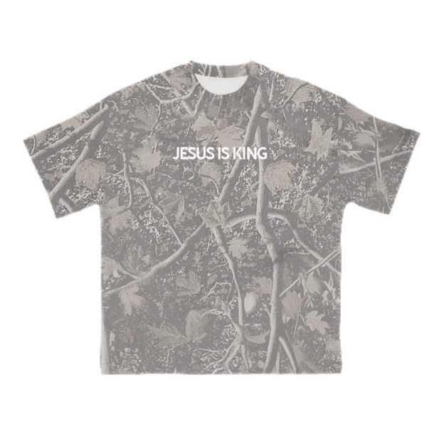 Jesus Is King Camo Print T-shirt - Khaki - 8XL - image 3