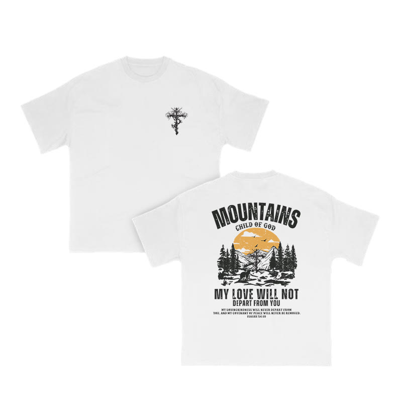 Unisex 100% Cotton MOUNTAINS Western Style Print T-shirt