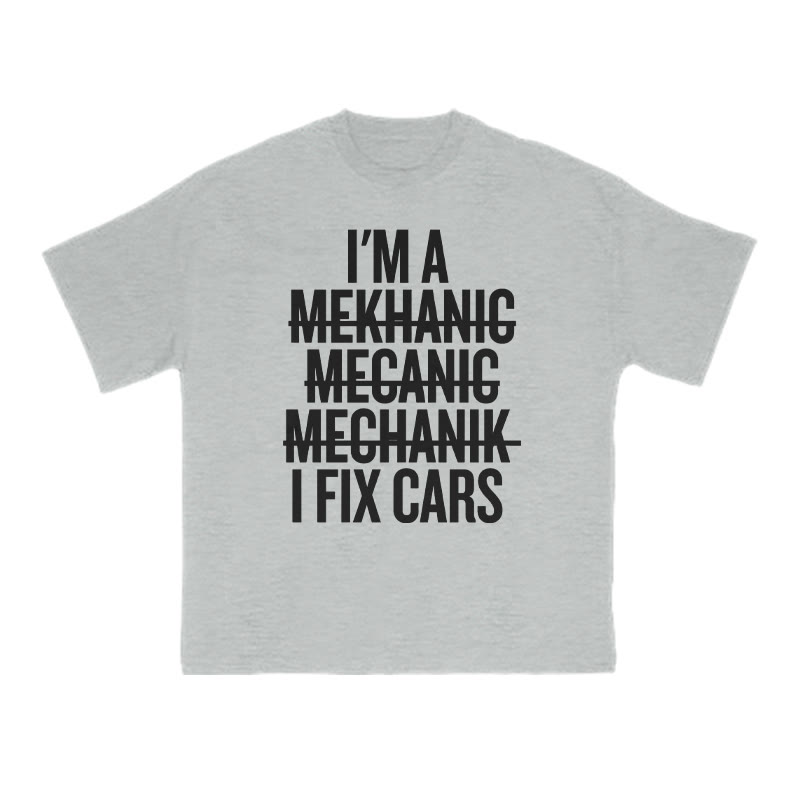 I Fix Cars Print T-shirt - Grey - US16-18(2XL) - image 3