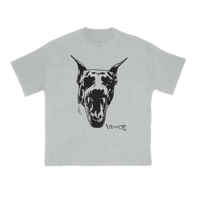 Roaring Doberman Print T-shirt - Grey - US16-18(2XL) - image 3