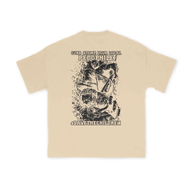 Curb Stump Your Local Pedophile Print T-shirt - Apricot - US16-18(2XL) - image 5