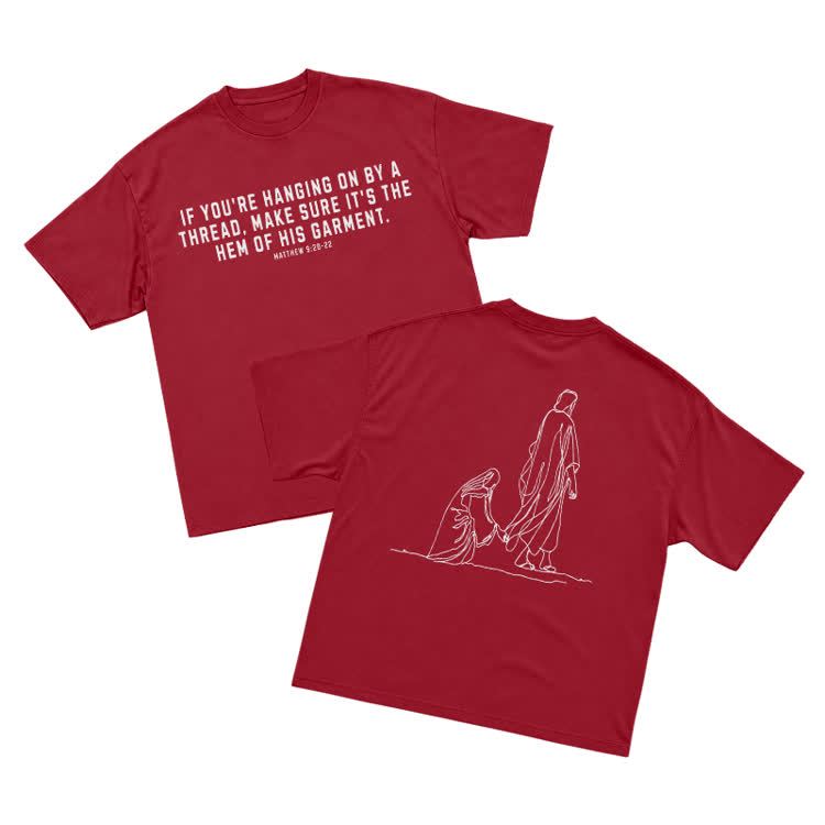 Minimal Sketch Faith Inspired Short Sleeve Streetwear T-Shirt - Red - US16-18(2XL) - image 13