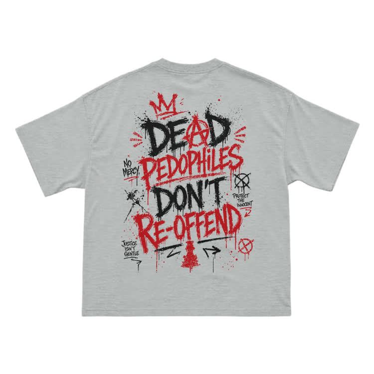 Street Punk Graffiti Back Print T-Shirt - Grey - US16-18(2XL) - image 9