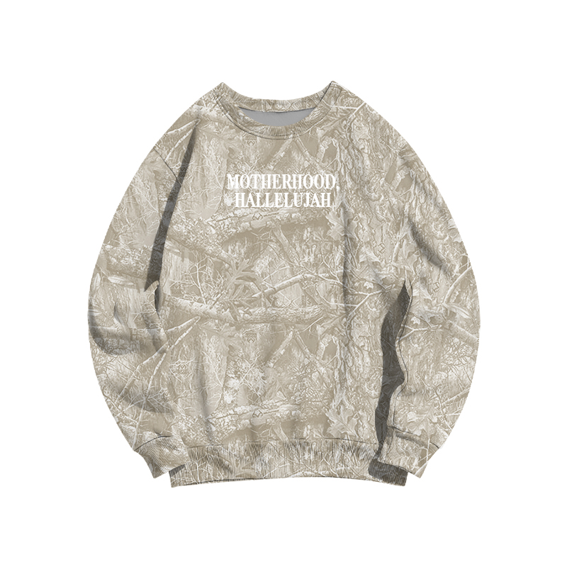 Vintage Camo MOTHERHOOD HALLELUJAH  Print Sweatshirt - Beige Grey Camo - 3XL - image 15