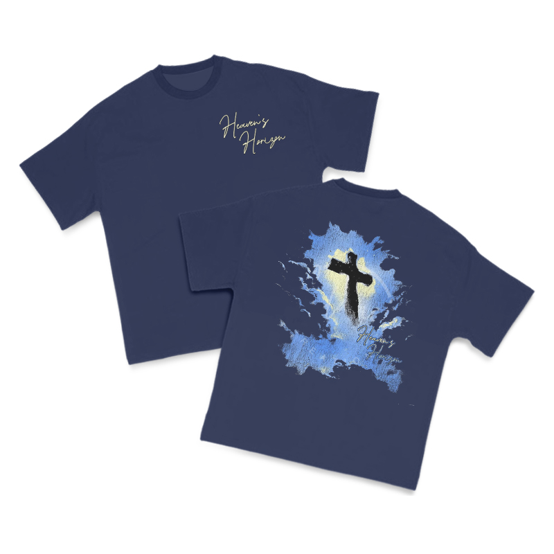 Heaven's Horizon Print T-shirt - Navy Blue - US16-18(2XL) - image 8