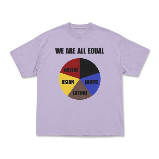 Casual We Are All Equal Graphic Crew Neck T Shirt - Purple - US16-18(2XL) - image 12