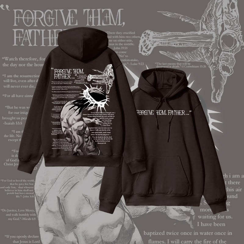 Unisex Reflective Crown Of Thorns Print Hoodie