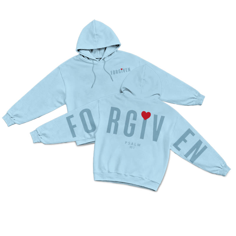Forgiven Psalm 32:1 Valentine's Day Print Hoodie - Blue - US16-18(2XL) - image 7