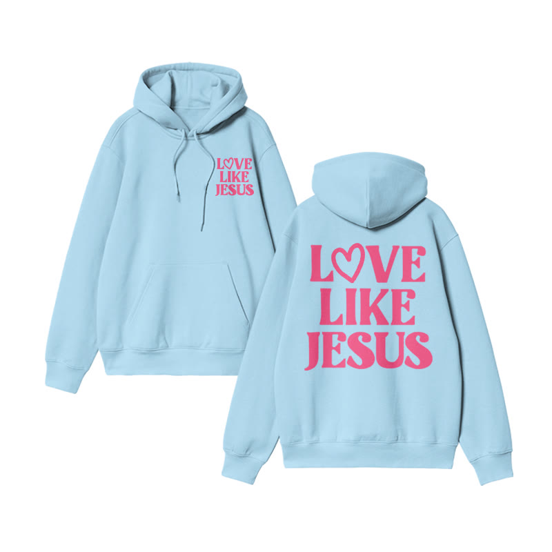 Love Like Jesus Valentine's Day Print Hoodie - Blue - US16-18(2XL) - image 9