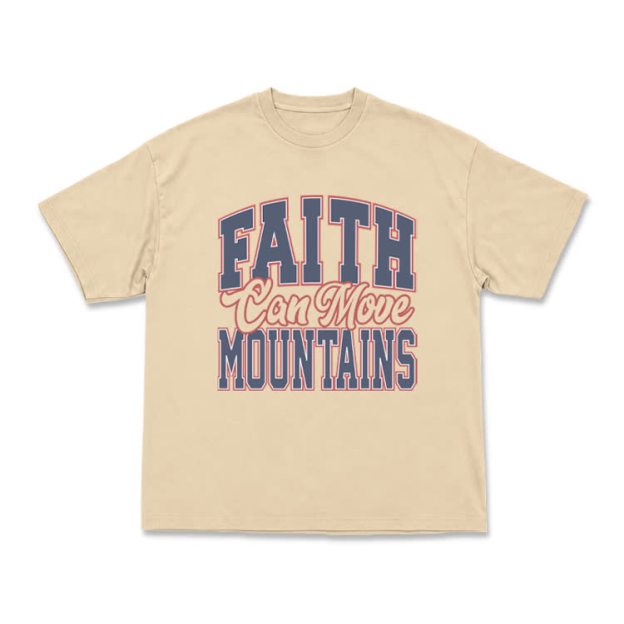 Vintage Classic Faith Can Move Mountains T-Shirt - Apricot - US16-18(2XL) - image 4