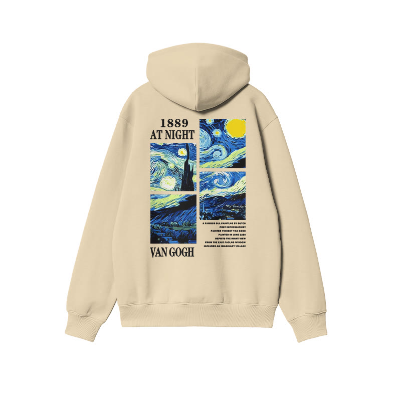 Van Gogh 1889 At Night Print Hoodie - Apricot - US16-18(2XL) - image 4