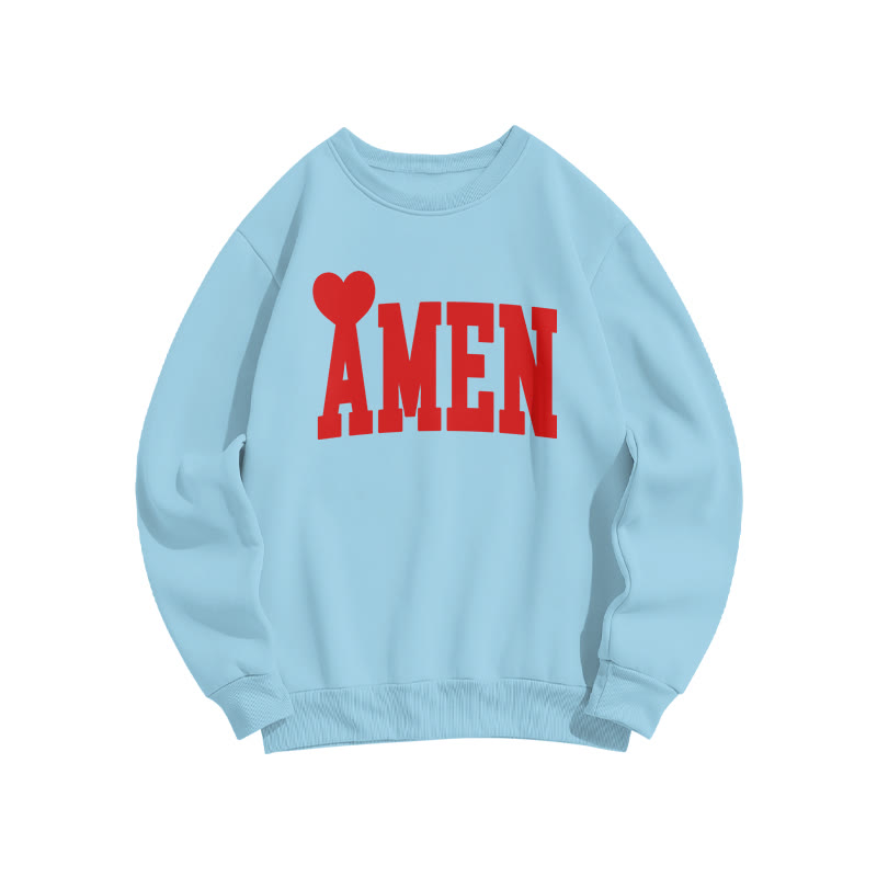 Amen Valentine's Day Print Sweatshirt - Blue - US16-18(2XL) - image 8