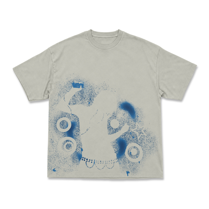 Streetwear Spray Art Portrait Art Graphic Print T-shirt - Warm Grey - US16-18(2XL) - image 11