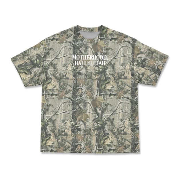 Vintage Camo MOTHERHOOD HALLELUJAH Print T-Shirt - Army Green - 3XL - image 3