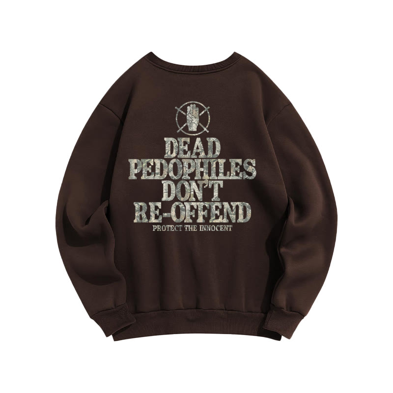Dead Pedophiles Don't Re-offend Protect The Innocent Dead Leaves Camouflage Print Sweatshirt - Coffee - US16-18(2XL) - image 5