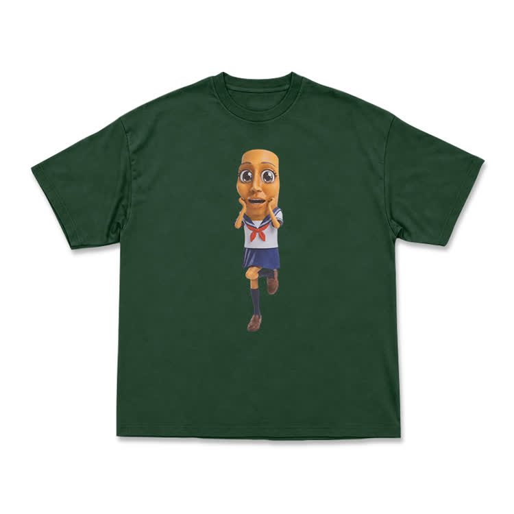 Casual Anime Cartoon Characters Graphic Crew Neck T-Shirt - Green - US16-18(2XL) - image 13
