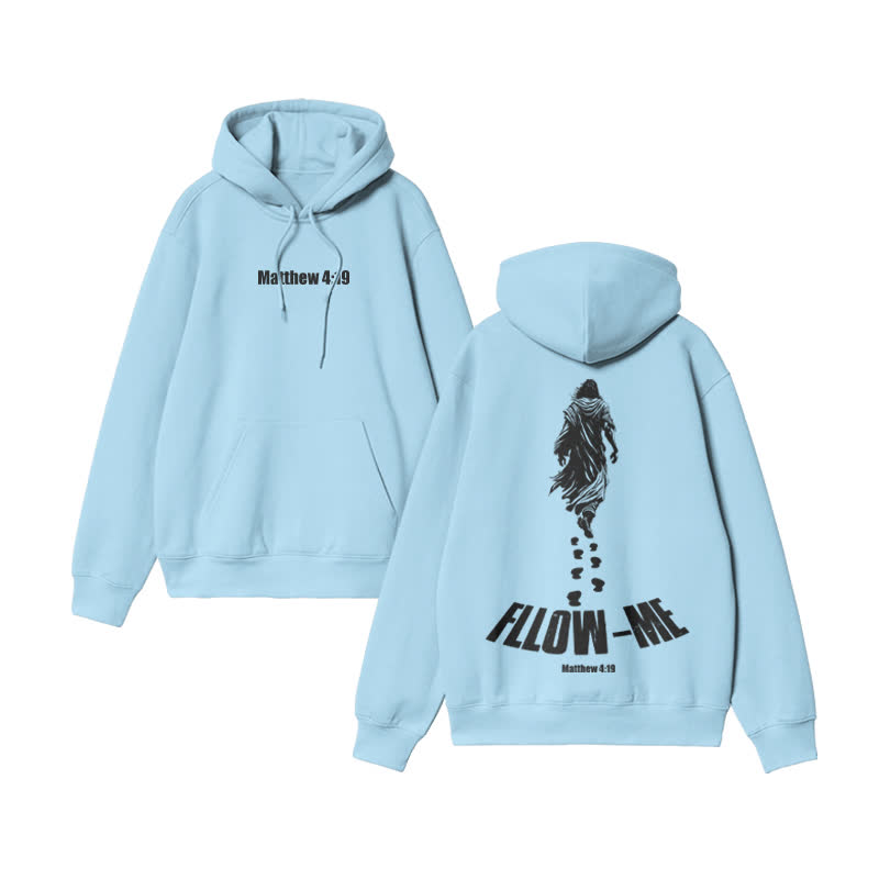 Unisex Fllow The Jesus Matthew 4:19 Print hoodie - Blue - US16-18(2XL) - image 7