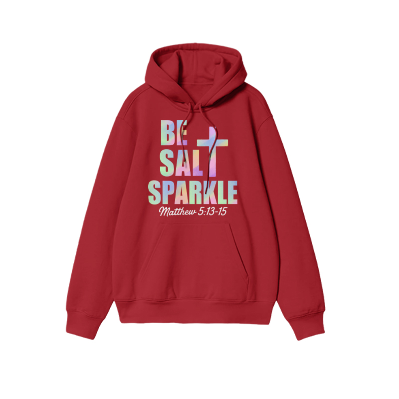 Unisex Salt & Sparkle Matthew 5:13-15 Print Hoodie - Red - 2XL - image 7