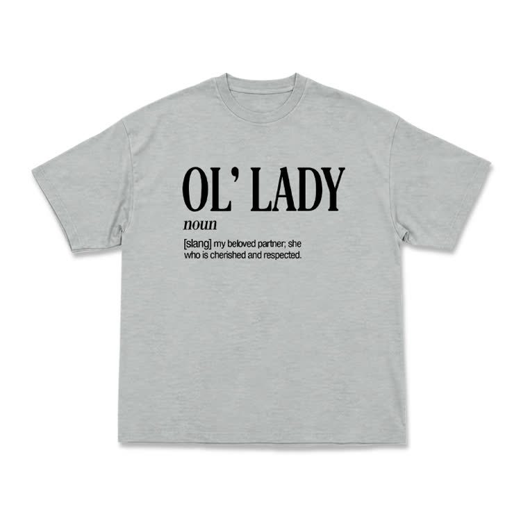 Casual OL' Lady Graphic Round Neck T-Shirt - Grey - US16-18(2XL) - image 7