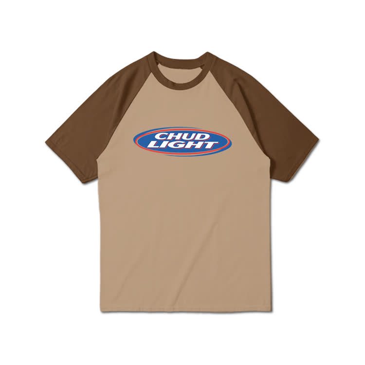 Retro Oval Badge Graphic Print Raglan Sleeve T-Shirt - Brown - 3XL - image 10