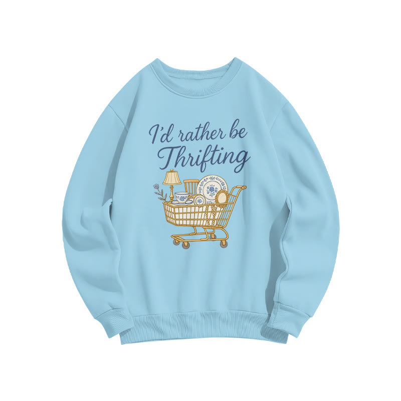 I'd Rather Be Thrifting Print Sweatshirt - Blue - US16-18(2XL) - image 8