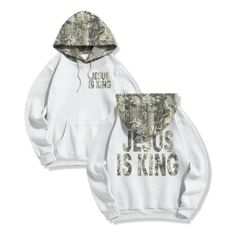 Jesus Is King Dead Leaves Camouflage Print Hoodie - White - US28-30(4XL) - image 4