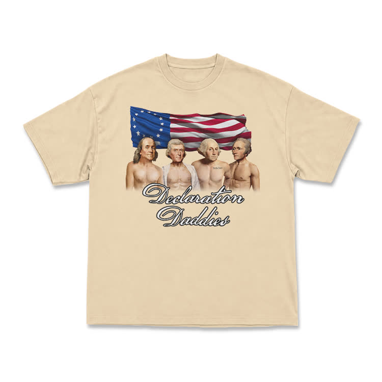 Vintage Americana Declaration Daddies Short Sleeve Graphic T-Shirt - Apricot - US16-18(2XL) - image 5