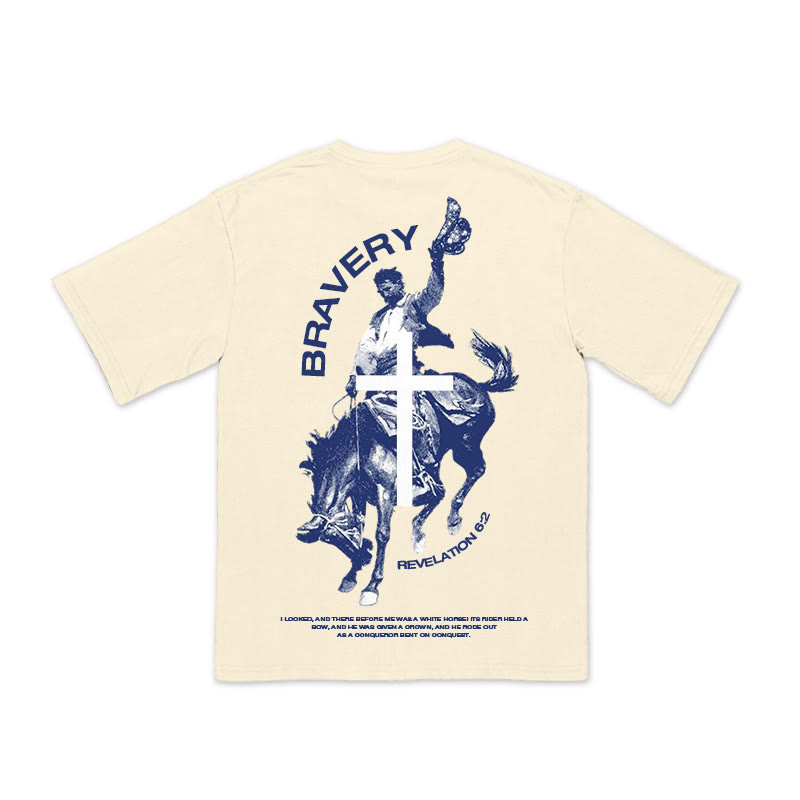 100% Cotton Christian Cowboy Print T-shirt