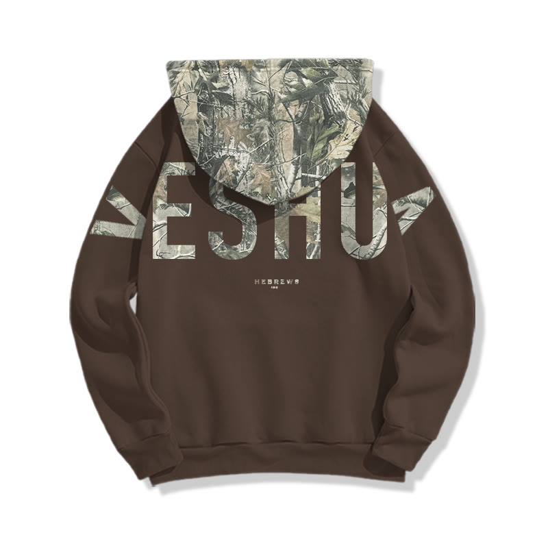 Yeshua Hebrews 13:8 Dead Leaves Camouflage Print Hoodie - image 7