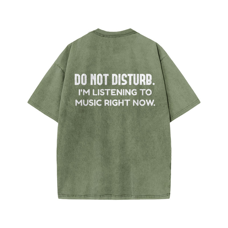 100% Cotton DO NOT DISTURB. Gym Print Acid Washed T-shirt - Army Green - US20-22(3XL) - image 6