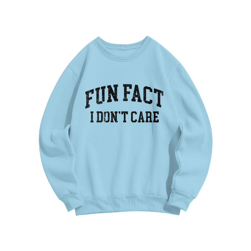Fun Fact I Don't Care Print Sweatshirt - Blue - US16-18(2XL) - image 6