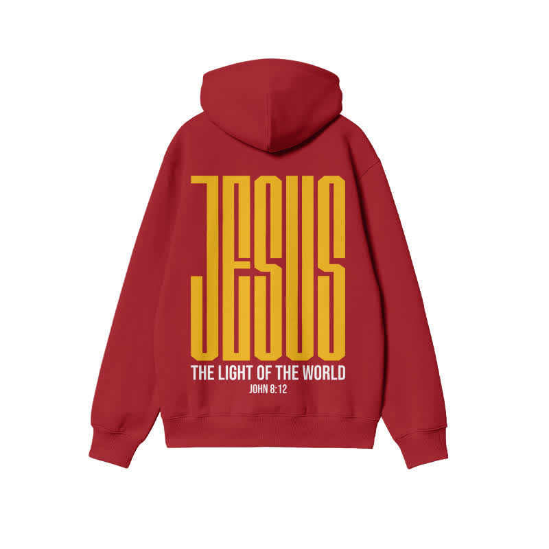 Unisex Jesus The Light Of The World Print Hoodie - Red - 2XL - image 7