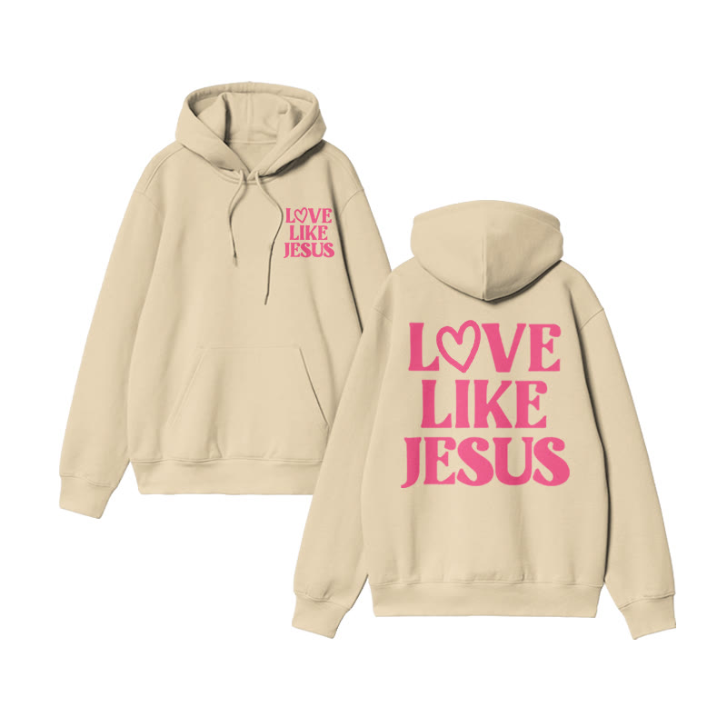 Love Like Jesus Valentine's Day Print Hoodie - Apricot - US16-18(2XL) - image 6