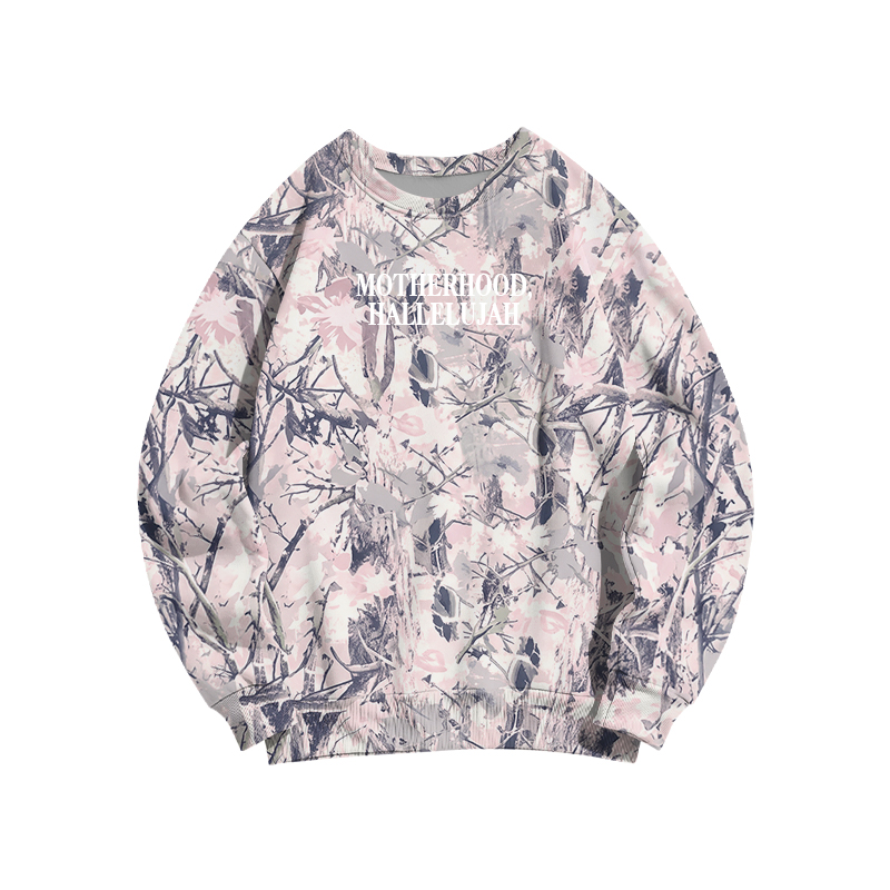 Vintage Camo MOTHERHOOD HALLELUJAH  Print Sweatshirt - Pink Camo - 3XL - image 16