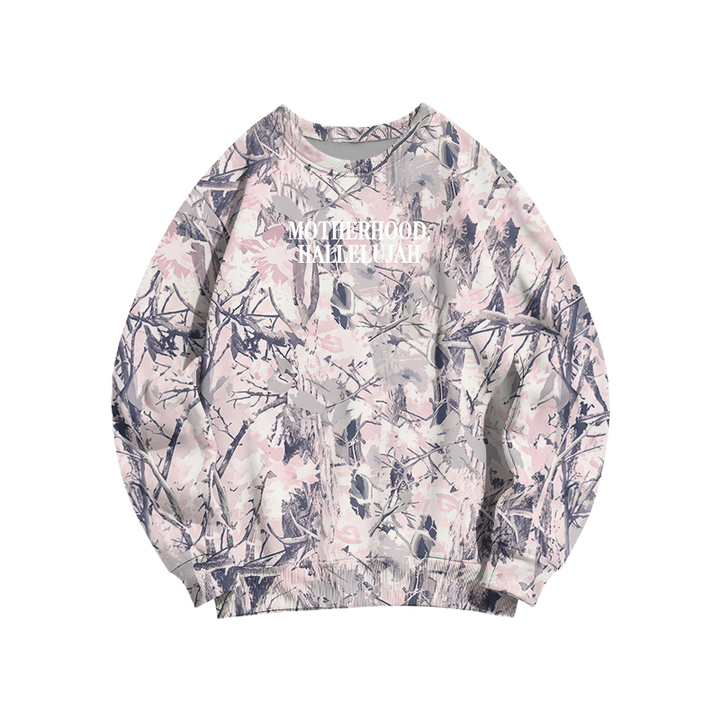 Vintage Camo MOTHERHOOD HALLELUJAH  Print Sweatshirt - Pink Camo - 3XL - image 16