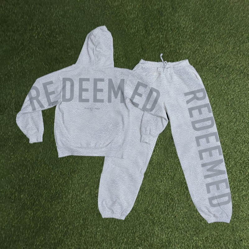 Unisex Redeemed Galatians 2:20 Print Hoodie Set - Grey - US16-18(2XL) - image 12