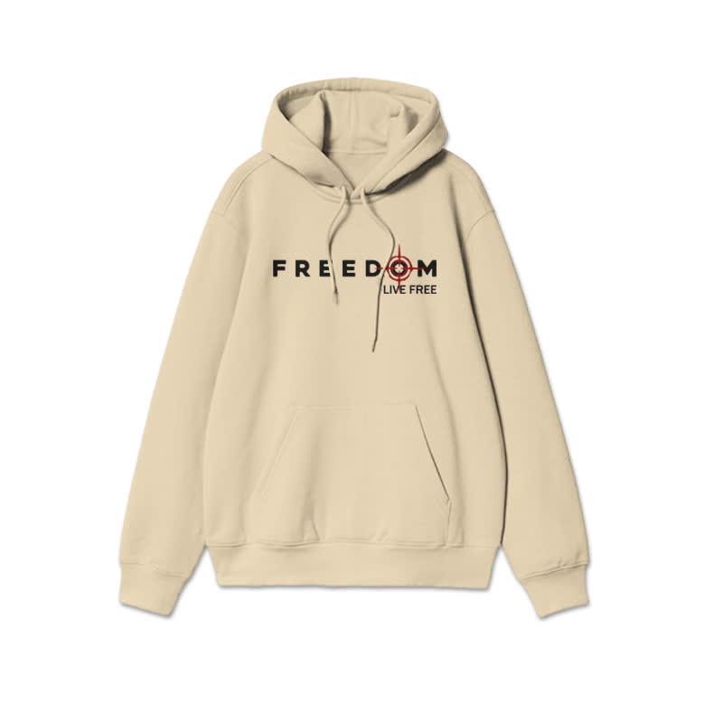 Unisex Freedom Live Free Print Hoodie - Apricot - 2XL - image 4