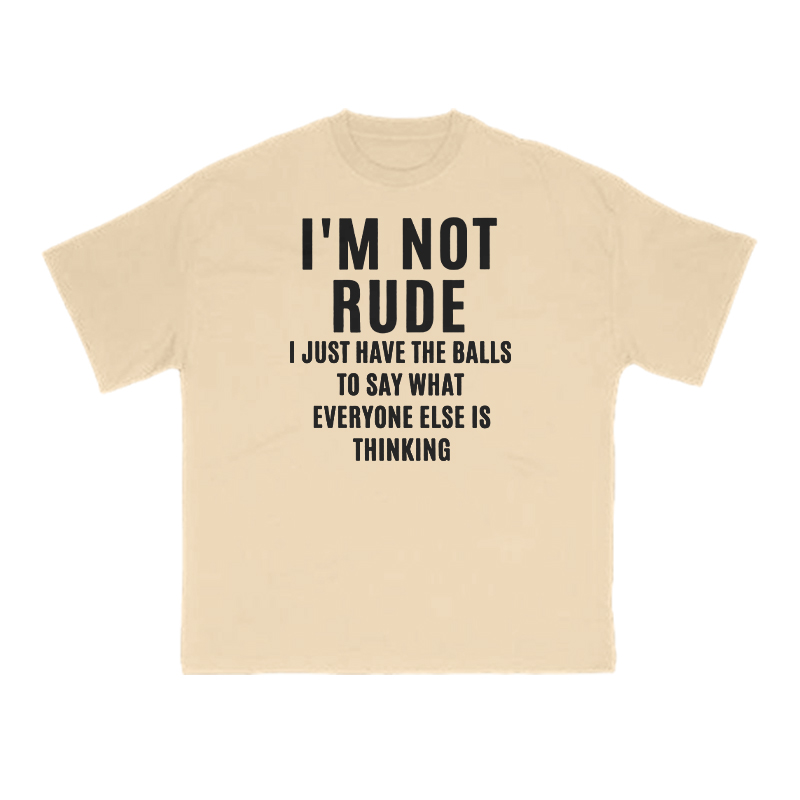 I'm Not Rude Print T-shirt - Apricot - US16-18(2XL) - image 5