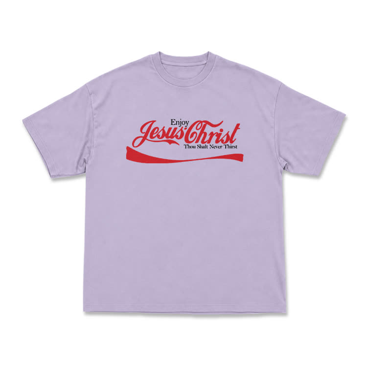 Enjoy Jesus Christ Thou Shalt Never Thirst Graphic T-Shirt - Purple - US16-18(2XL) - image 13