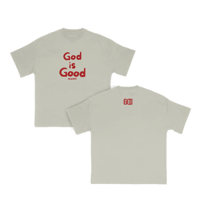 Unisex God Is Good Always Print T-shirt - Warm Grey - US16-18(2XL) - image 5