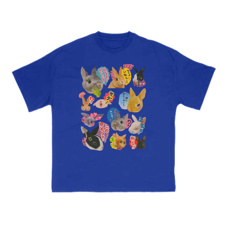 Cute Bunny Print T-shirt - Blue - US16-18(2XL) - image 12
