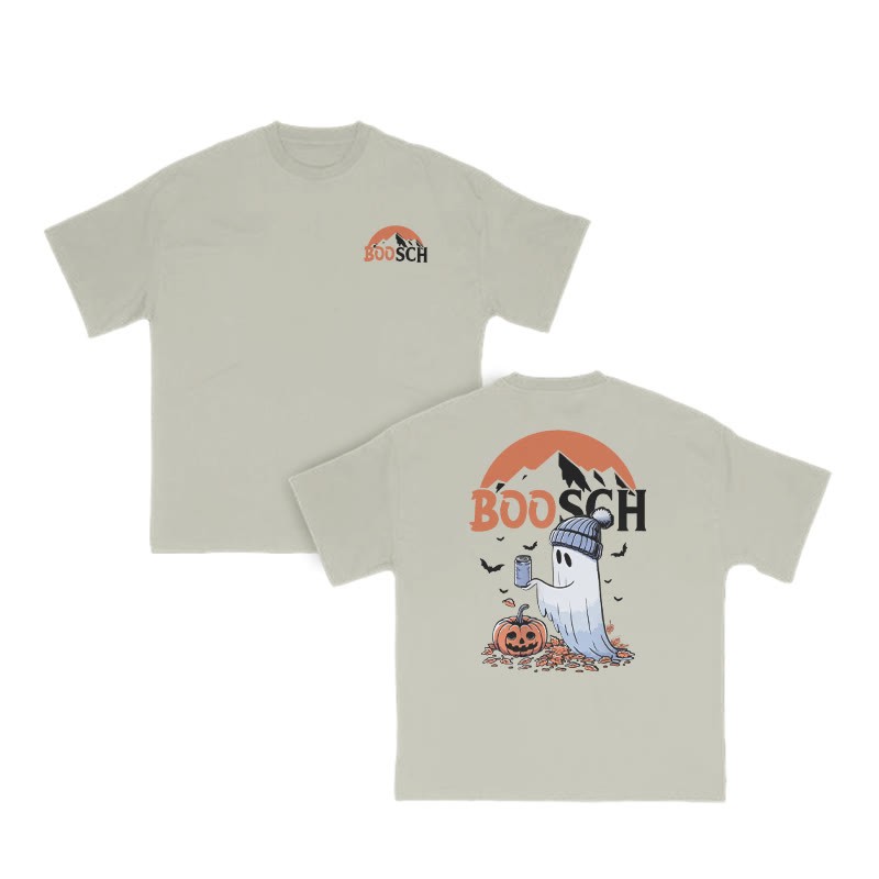 Unisex Funny Boosch Pumpkin Halloween Print T-shirt - Warm Grey - US16-18(2XL) - image 6