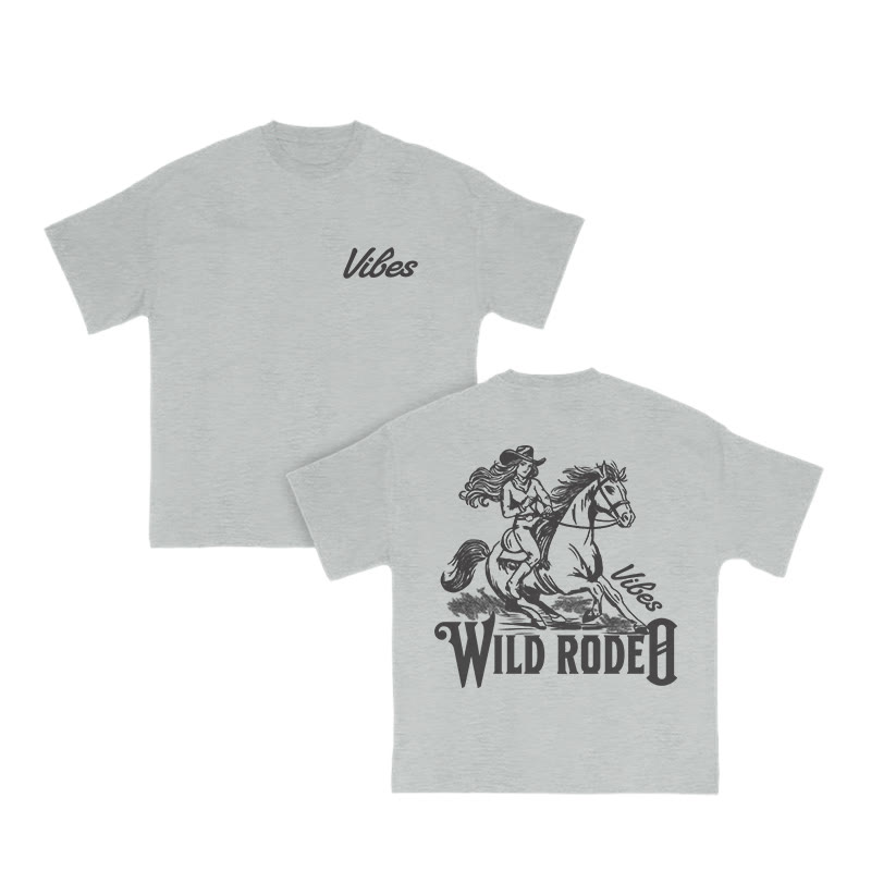 Unisex 100% Cotton WILD RODEO Print T-shirt