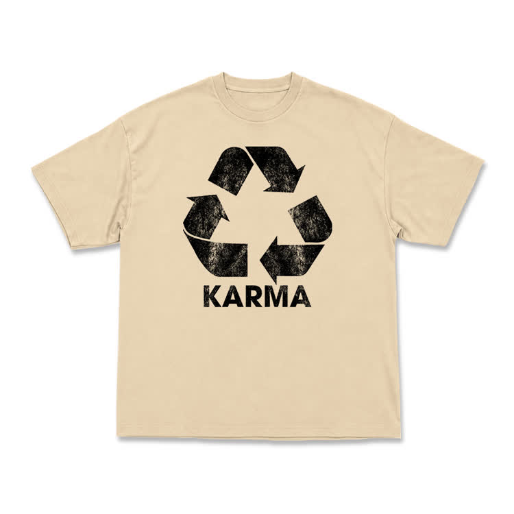 Vintage Karma Recycle Graphic T-Shirt - Apricot - US16-18(2XL) - image 8