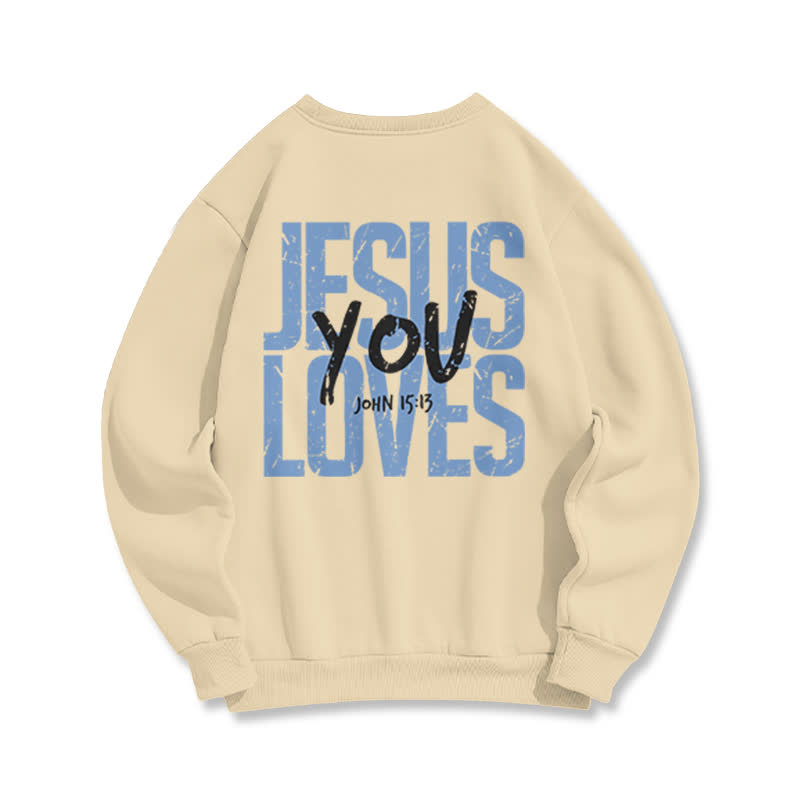 Unisex 100% Cotton Jesus Loves You Print Sweatshirt - image 7