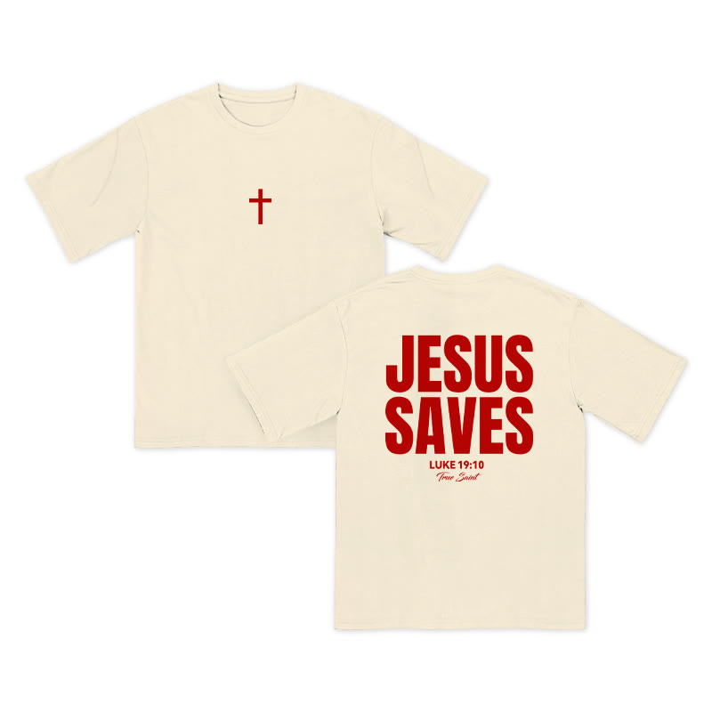 Unisex 100% Cotton Jesus Saves Cross Print T-shirt