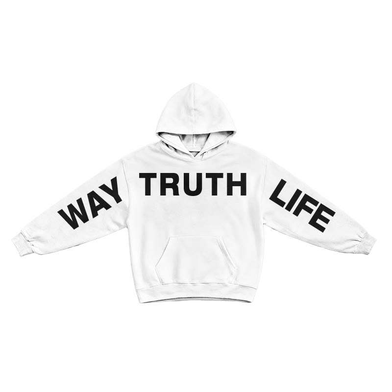 Jesus Is The Way The Truth The Life Creative Print Hoodie - White - US16-18(2XL) - image 3