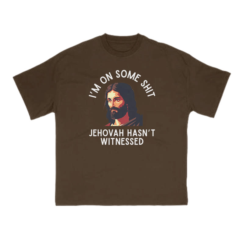 JEHOVAH HASN'T WITNESSED Print T-shirt - Coffee - US16-18(2XL) - image 6